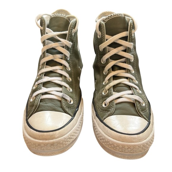 Converse Chuck Taylor All Star Sneakers Shoes Mens Size 4 Womens 6 Green Leather - Picture 9 of 12